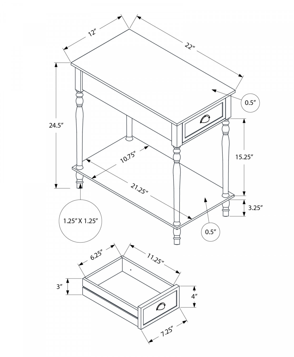 Fern Side Table - Green