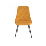 Peacock Velvet Dining Chair - Mustard Yellow/Black - Set of Two