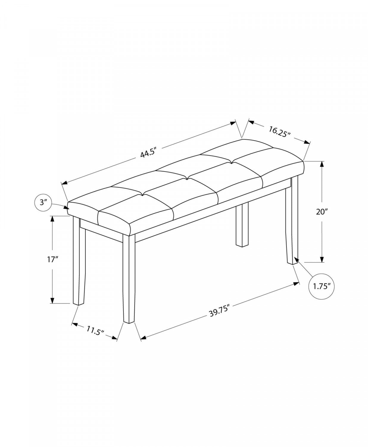 Marlo Bench - Cream