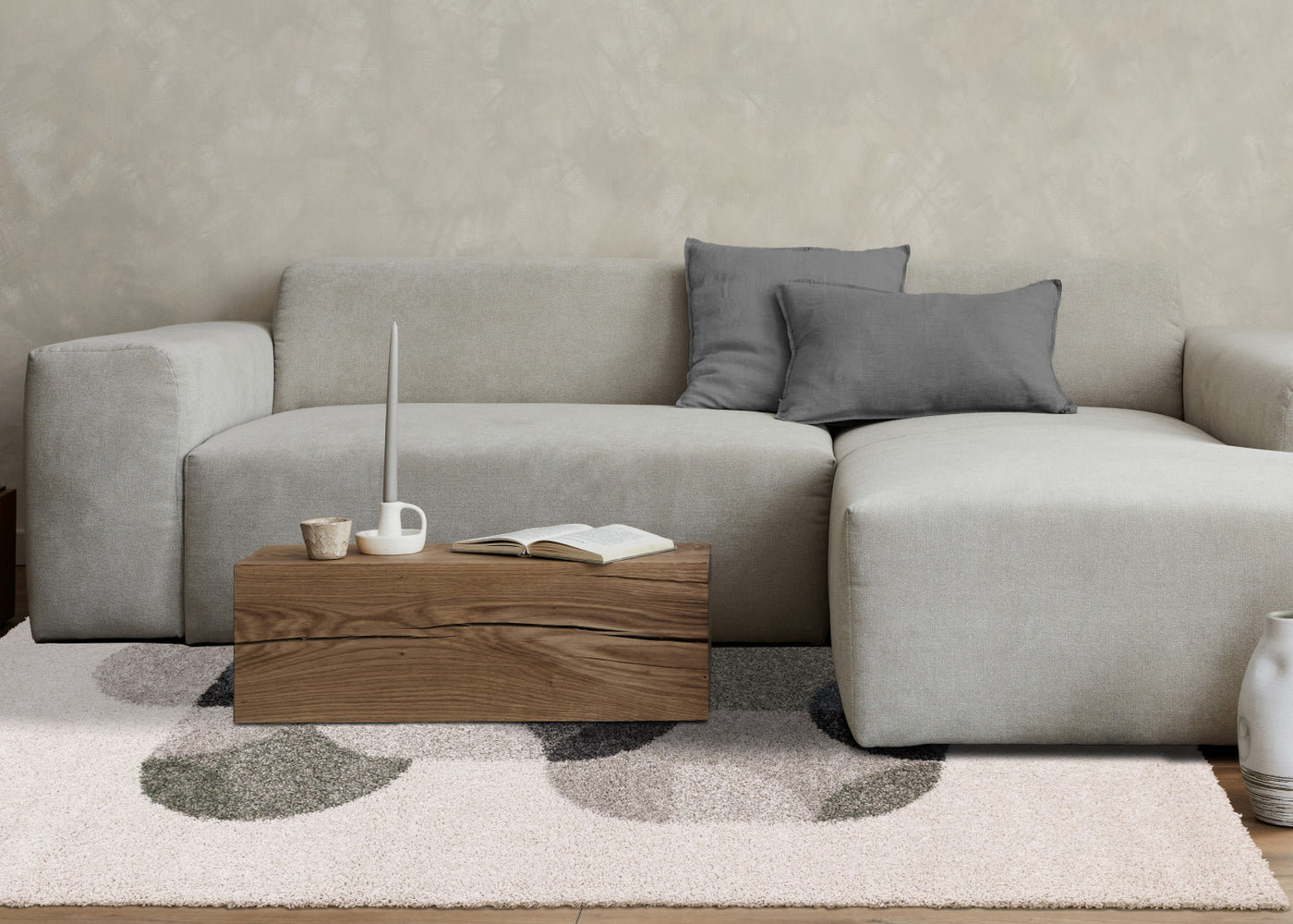 Misha Modern Geometric Area Rug - White Grey - 5' X 8'