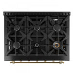 Forno Antico 36" Black Dual Fuel Range (4.5 Cu. Ft.) - FFSGS6113-36BLK