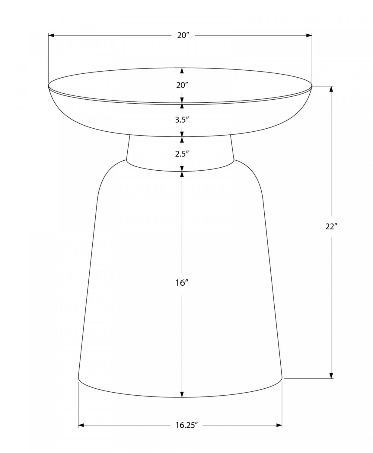 Daxi Side Table - Gold
