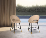 Mila Counter Stool - Beige/Black - Set of Two