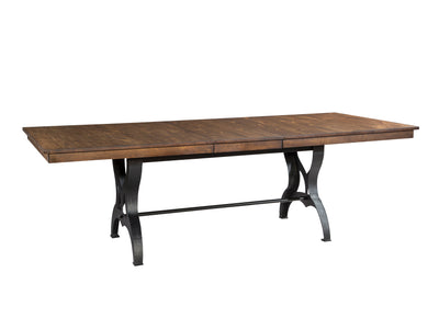 District Extendable Dining Table - Brown, Metal