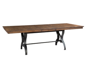 District Extendable Dining Table - Brown, Metal