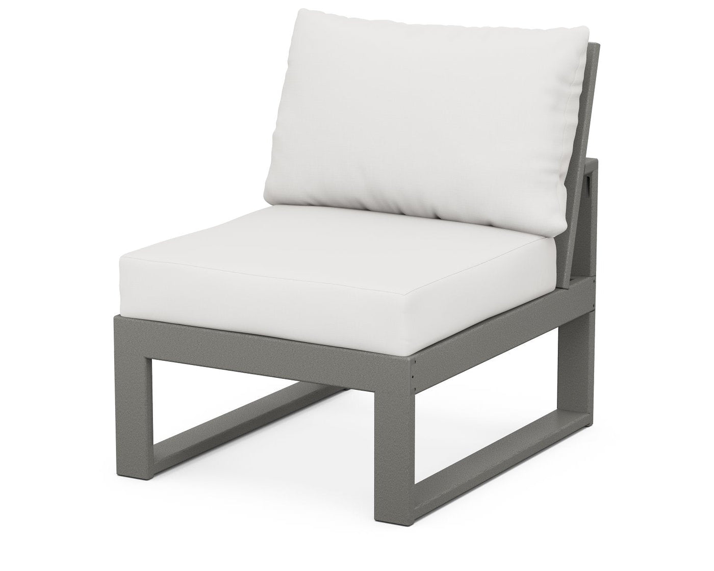 POLYWOOD® EDGE 4-Piece Modular Deep Seating Set - Slate Grey/Natural Linen