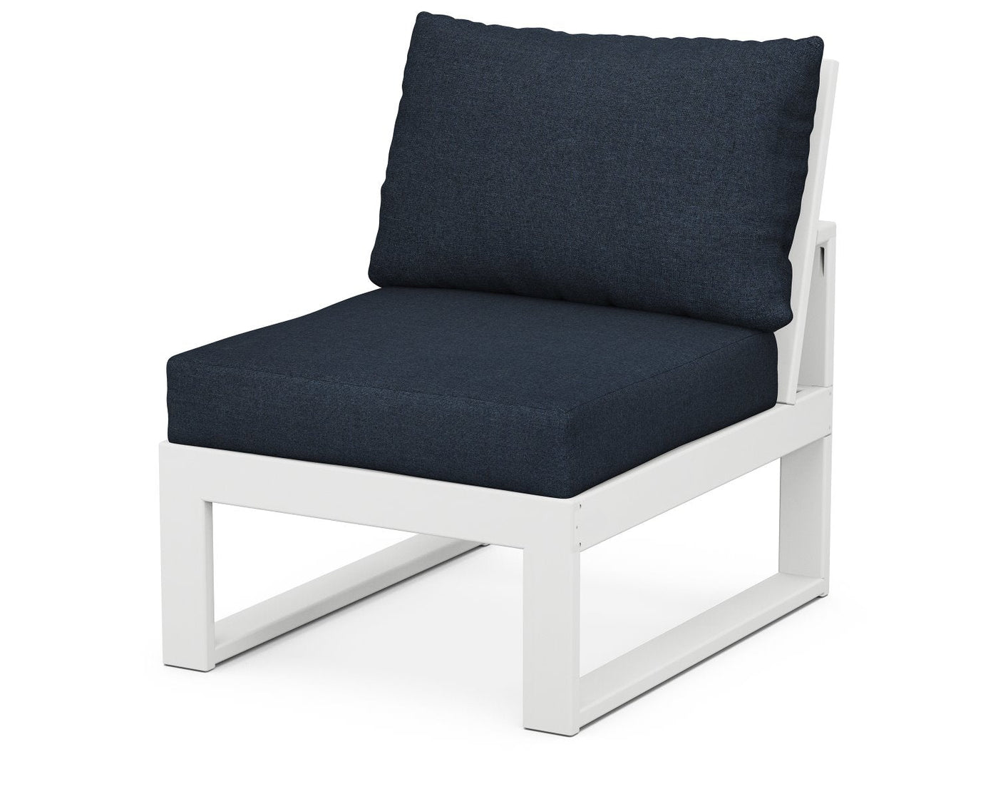 POLYWOOD® EDGE 4-Piece Modular Deep Seating Set - White/Marine Indigo