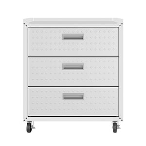 Maximus 31.5" Mobile Garage Chest with Drawers - White