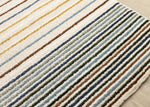 Nora Casual Contemporary Striped Area Rug - Cream Blue Yellow - 5' X 8'