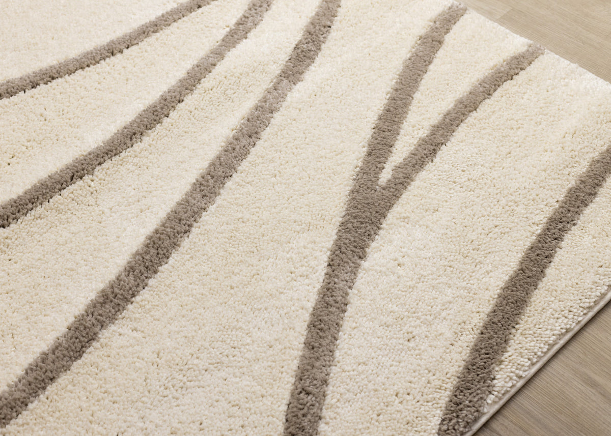 Palace Modern Curves Area Rug - 8' X 11' - Cream/Taupe