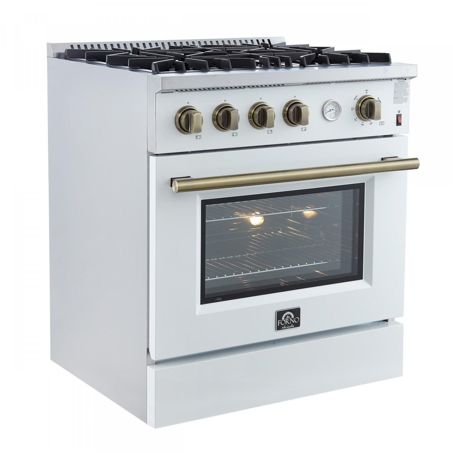 Forno Marco 30" White Freestanding Gas Range (4.32 Cu. Ft.) - FFSGS6277-30WHT