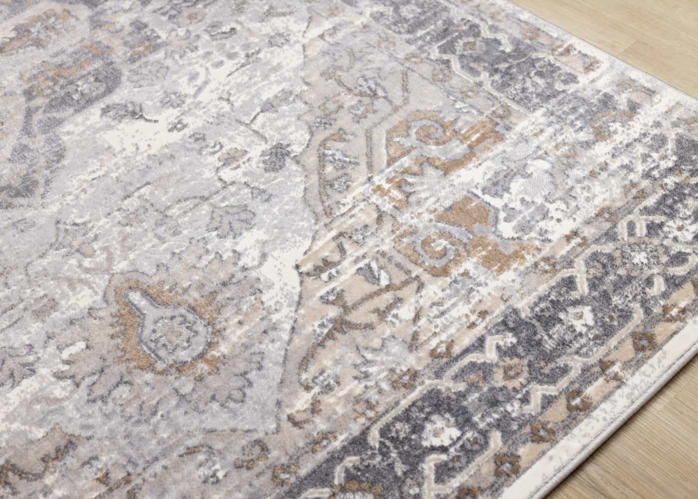 Elegant Traditional Area Rug - Grey Brown - 8' X 11'
