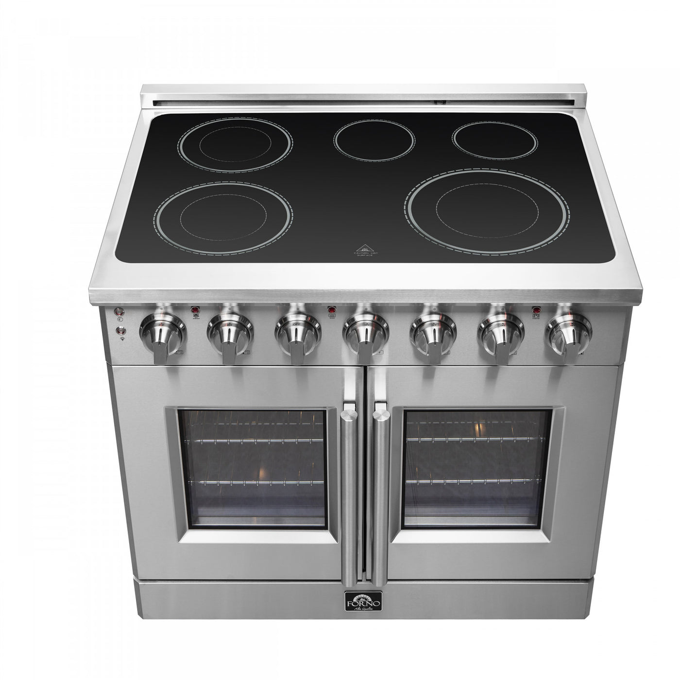 Forno Massimo 36" Stainless Steel French Door Electric Range With True Convection And Air Fry (5.36 Cu. Ft) - FFSEL6955-36