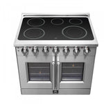 Forno Massimo 36" Stainless Steel French Door Electric Range With True Convection And Air Fry (5.36 Cu. Ft) - FFSEL6955-36