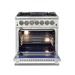 Forno Capriasca 30" Stainless Steel Dual Fuel Range With True Convection (4.32 Cu. Ft.) - FFSGS6187-30