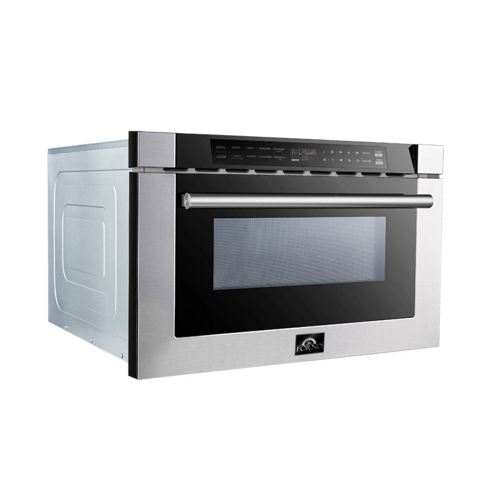 Forno Capoliveri Stainless Steel 24" Built-In Microwave Drawer (1.2 Cu. Ft.) - FMWDR3000-24