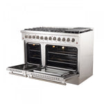 Forno Galiano 48" Stainless Steel Freestanding Dual Fuel Double Oven Range (6.58 Cu. Ft.) - FFSGS6156-48