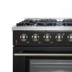 Forno Galiano 36" Black Freestanding Gas Range (5.36 Cu. Ft.) - FFSGS6244-36BLK