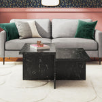 Brielle Two-Tiered Coffee Table - Faux Black Marble