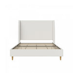 Tess Upholstered Wingback Queen Bed - Ivory Linen
