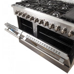 Forno Premium Stainless Steel Kitchen Package with 48" Dual Fuel Range, 2 28" Convertible Refrigerator/Freezer and 48" Range Hood - FBDL-017-04CAUS