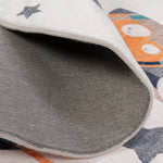 Dreamland Rocket Ship Rug - 4ft Round - Multi-Colour