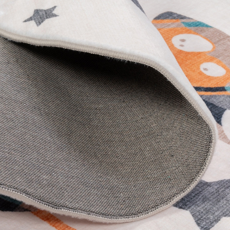 Dreamland Rocket Ship Rug - 4ft Round - Multi-Colour