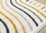 Functional Modern Curves Area Rug - Cream Yellow - 7' X 10'