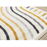 Functional Modern Curves Area Rug - Cream Yellow - 7' X 10'