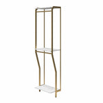 Gwyneth Closet with Hanging Rods - White Faux Marble/Golden Bronze