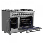 Forno Massimo 48" Stainless Steel French Door Freestanding Double Oven Gas Range (6.58 Cu. Ft.) - FFSGS6439-48