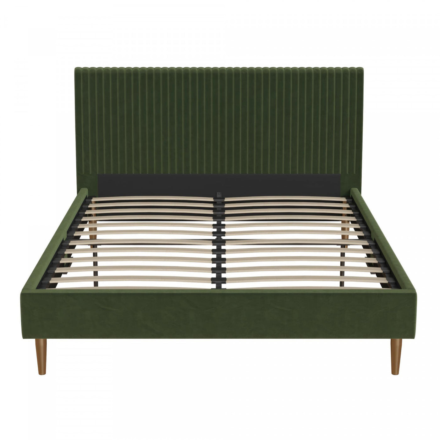 Daphne Upholstered Full Bed - Olive Green Velvet