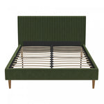 Daphne Upholstered Full Bed - Olive Green Velvet