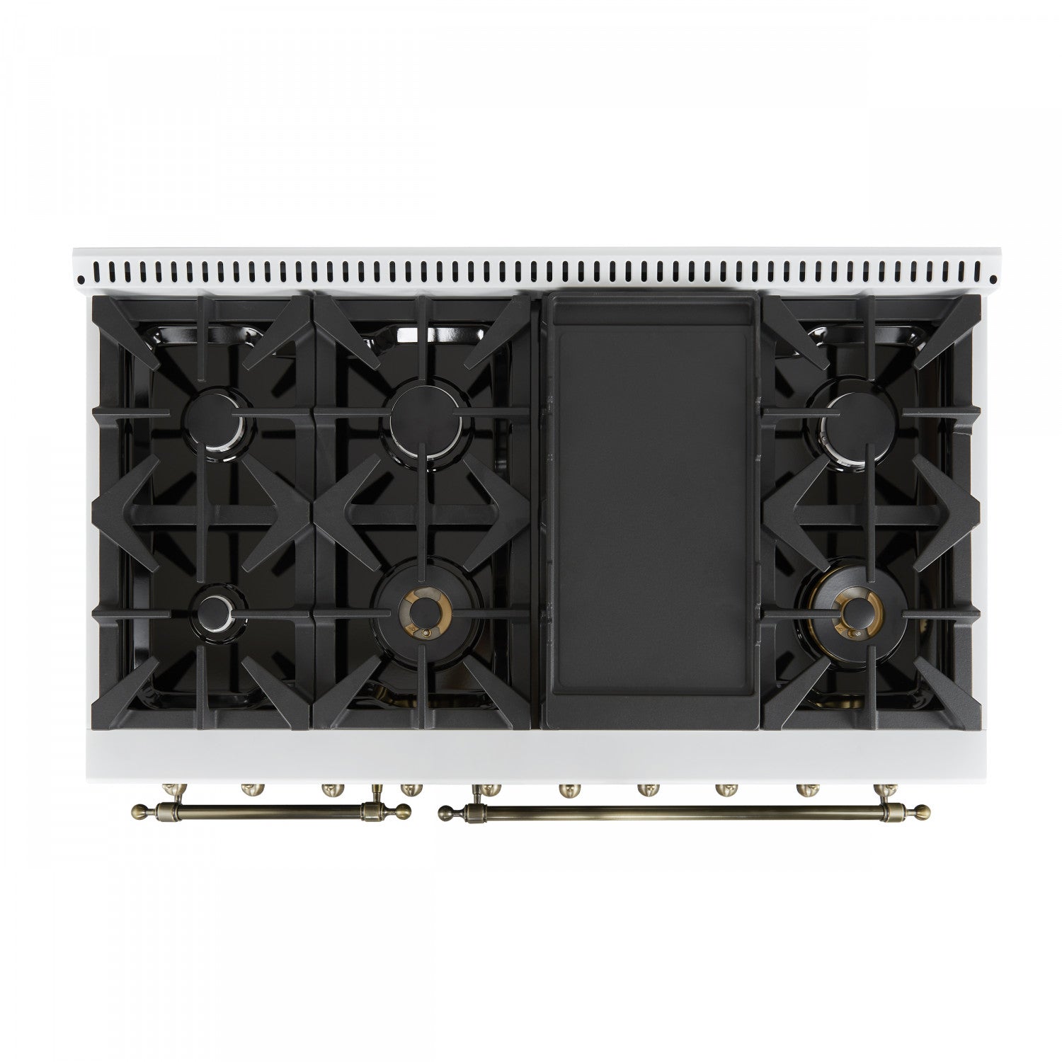 Forno Antico 48" White Freestanding Dual Fuel Double Oven Range (5.5 Cu. Ft.) - FFSGS6113-48WHT