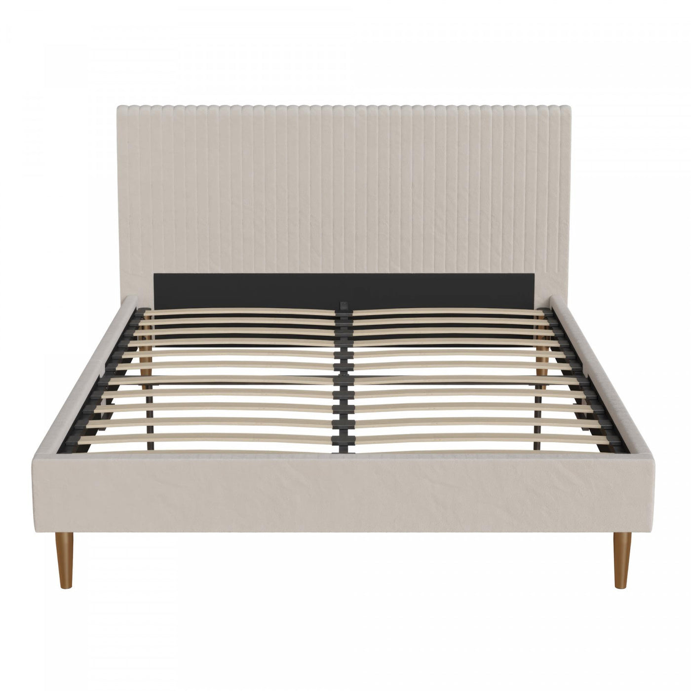 Daphne Upholstered Full Bed - Ivory Velvet