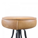 Maloe Leather Bar Stool - Cognac