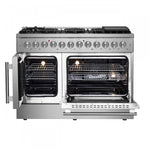 Forno Galiano 48" Stainless Steel French Door Freestanding Dual Fuel Double Oven Range (6.58 Cu. Ft.) - FFSGS6356-48