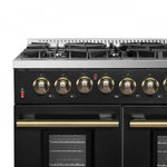 Forno Galiano 48" Black Freestanding Dual Fuel Double Oven Range (6.58 Cu. Ft.) - FFSGS6156-48BLK