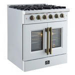 Forno Galiano 30" White French Door Freestanding Gas Range (4.32 Cu. Ft.) - FFSGS6444-30WHT