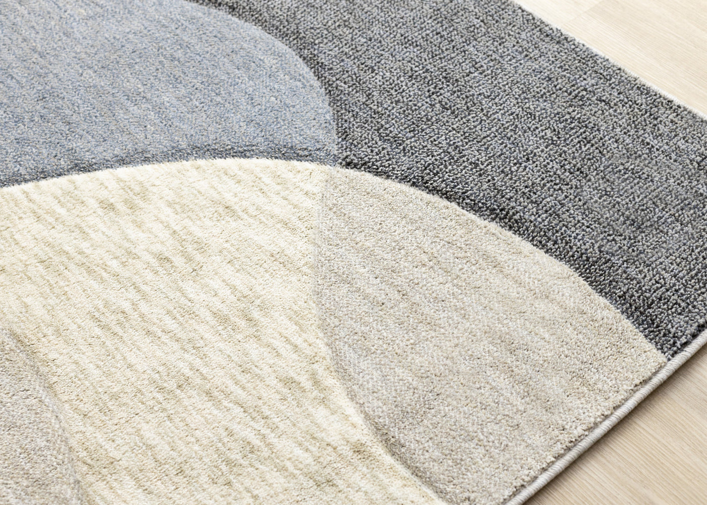Recycled Polyester Modern Teardrop Area Rug - Blue Grey - 5' X 8'