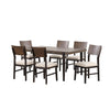 Arabella 7-Piece Dining Set - Black, Brown