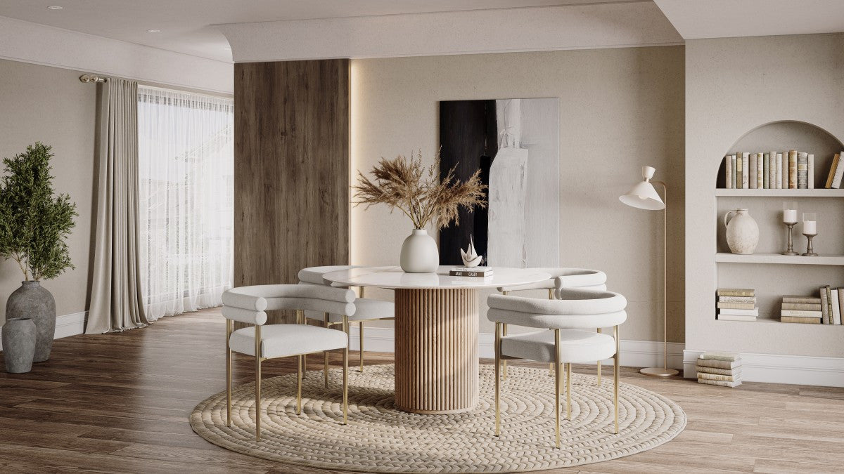 Brantley Dining Chair - Cream/Gold - Set of Two