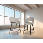 Mila Counter Stool - Grey/Black - Set of Two