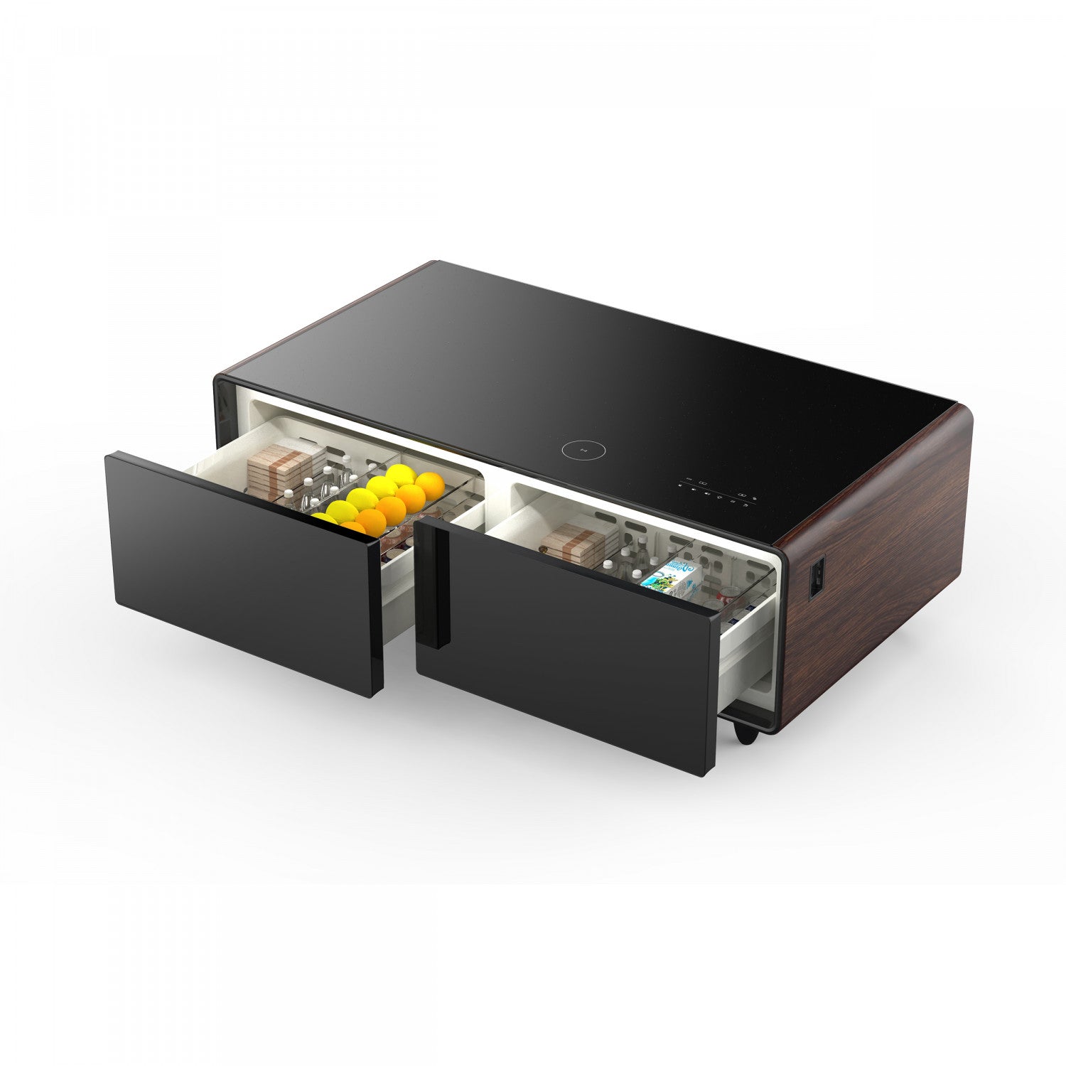 Forno Tavolo Smart Coffee Table With Dual Refrigerator Drawers - Wood - FCTFR7006-51WD