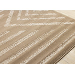 Functional Contemporary Lines Area Rug - Brown Cream - 8' X 11'