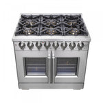 Forno Capriasca 36" Stainless Steel French Door Dual Fuel Range with True Convection (5.36 Cu. Ft.) - FFSGS6387-36