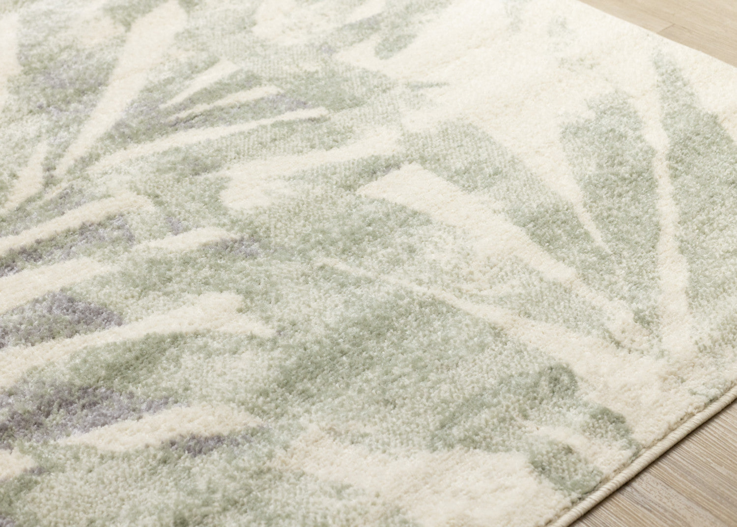 Elise Contemporary Botanical Area Rug - Cream Green - 8' X 11'