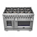 Forno Capriasca 48" Stainless Steel Freestanding Dual Fuel Double Oven Range with Air Fry (6.58 Cu. Ft.) - FFSGS6387-48