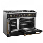 Forno Galiano 48" Black Freestanding French Door Double Oven Gas Range (6.58 Cu. Ft.) - FFSGS6444-48BLK
