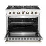 Forno Galiano 36" White French Door Freestanding Gas Range (5.36 Cu. Ft.) - FFSGS6244-36WHT